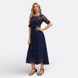 Mariana - Haljina od Čipke sa Kratkim Rukavima